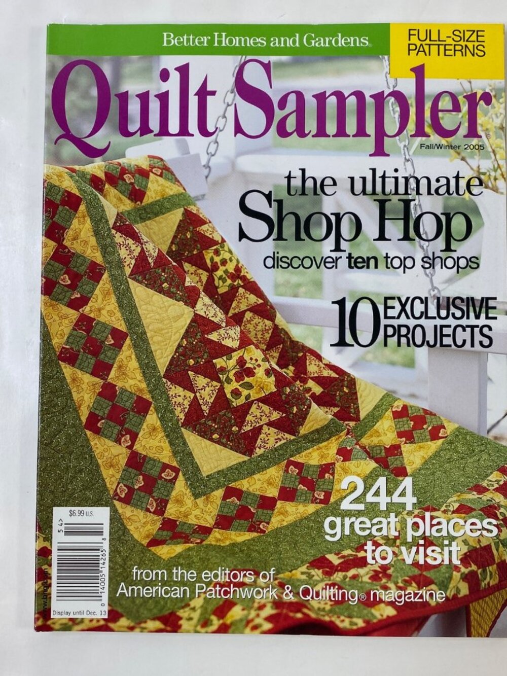 Quilt Sampler Magazine Fall/Winter 2005 10 Exclusive Projects Full Size Patterns